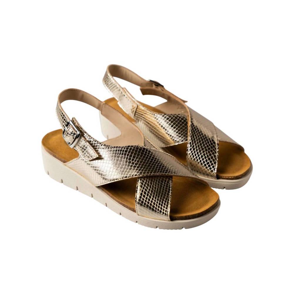 NEW ERIC MICHAEL women's cancun sandals in metallic